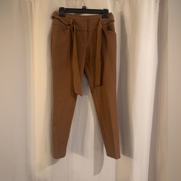 Flirtatious Brown Women's Tie-Waist Pants - Picture 1 of 5